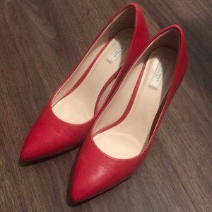 Cole Haan Ruby Red Leather Heels 7.5